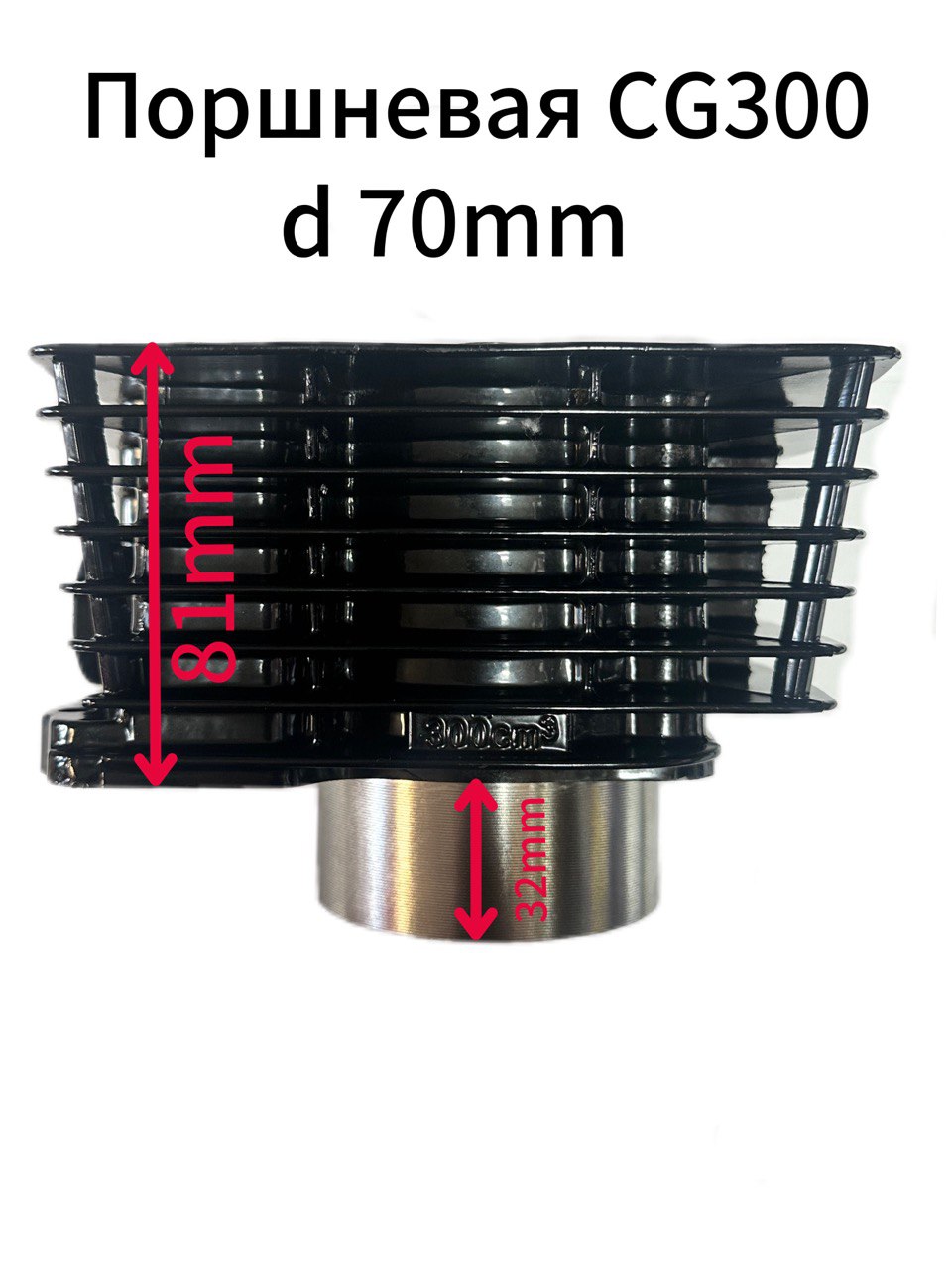 Поршневая группа мотоцикл CG 300 (d70mm/d16mm) (ЦПГ)